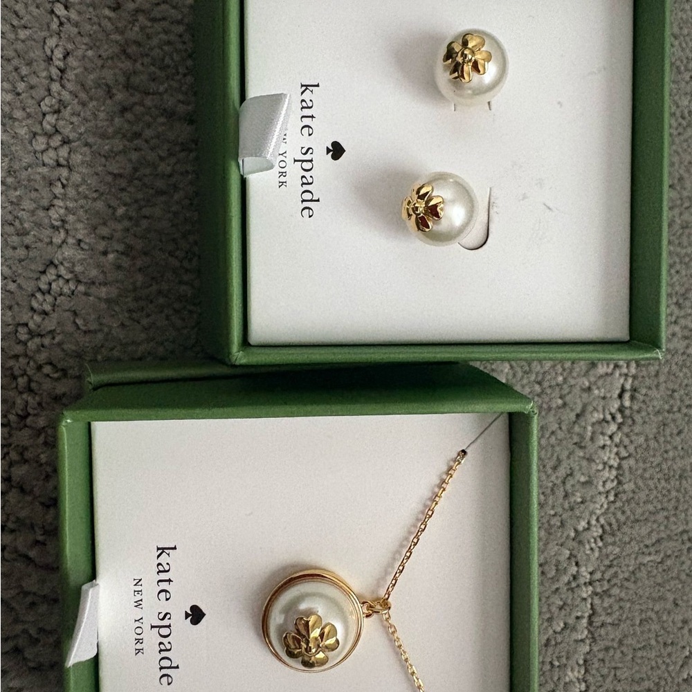 Kate Spade Gold and White Jewelry Set